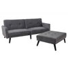 Εικόνα της Γωνιακός καναπές-κρεβάτι με σκαμπό Dream pakoworld γκρι-ασημί βελούδο 209x87-195x80εκ
